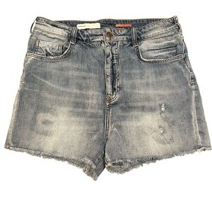 Pilcro Anthropologie Ultra High-Rise Slim Denim Shorts Boyfriend Distressed 31